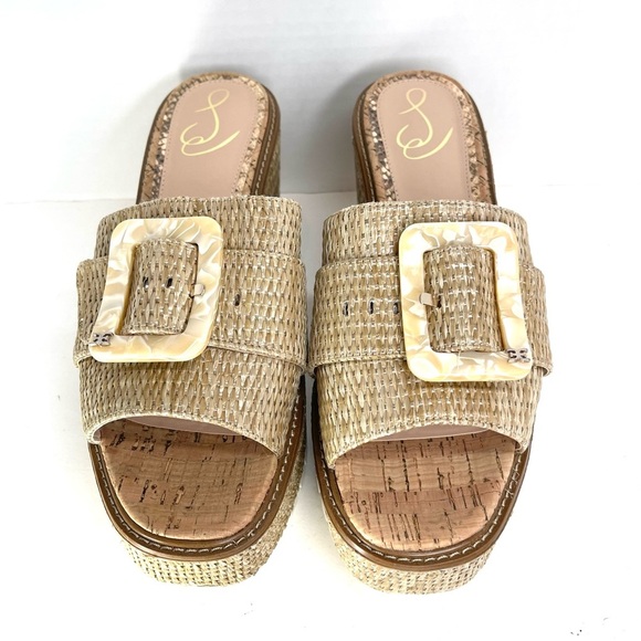 Sam Edelman Tan Strappy Sandals with Buckle Detail - Picture 3 of 12